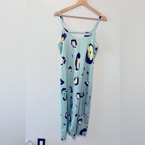 Green Animal Print Midi Slip Dress - Picture 2 of 3